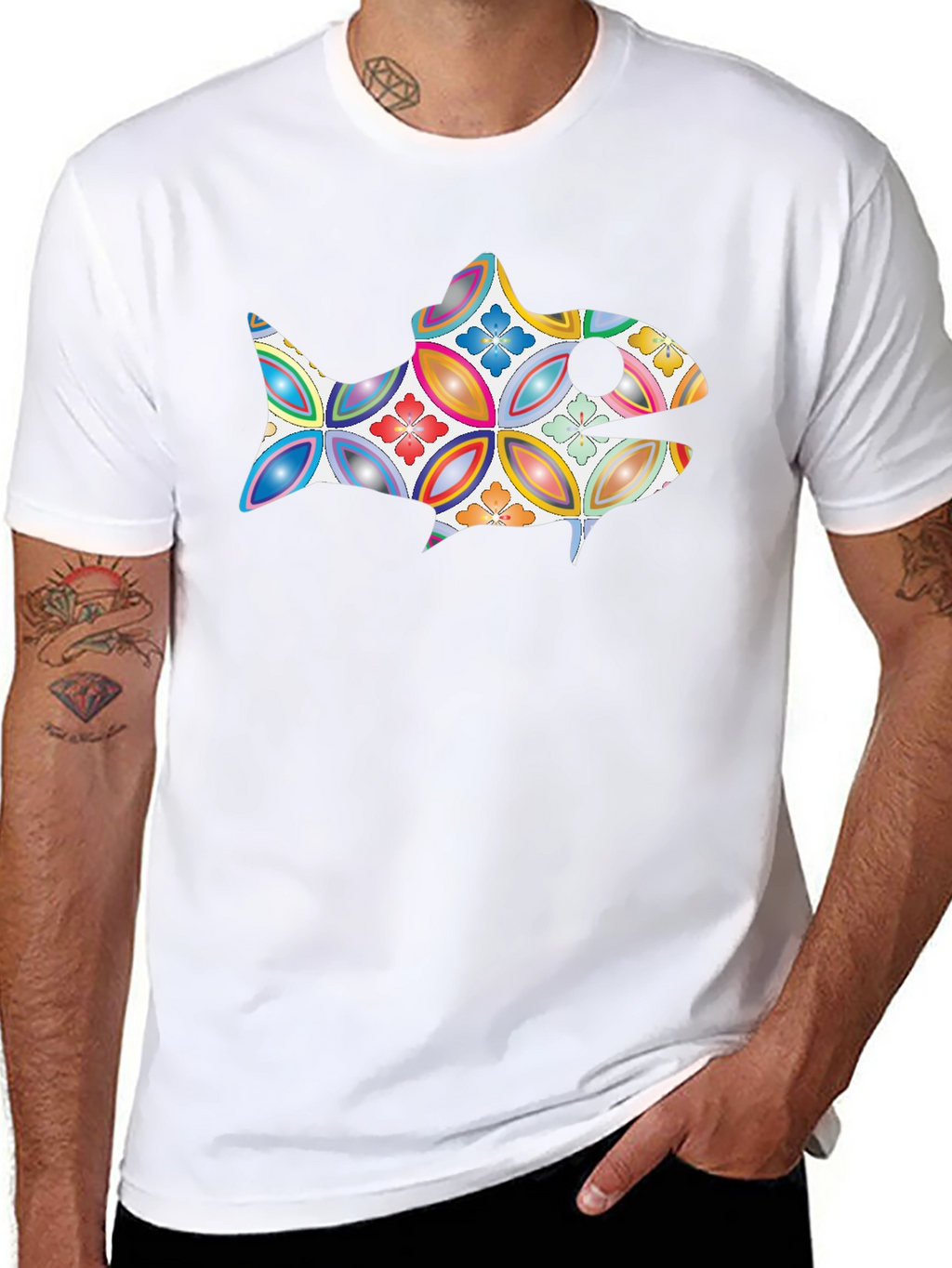 Funky Fish Graphic Black T-Shirt