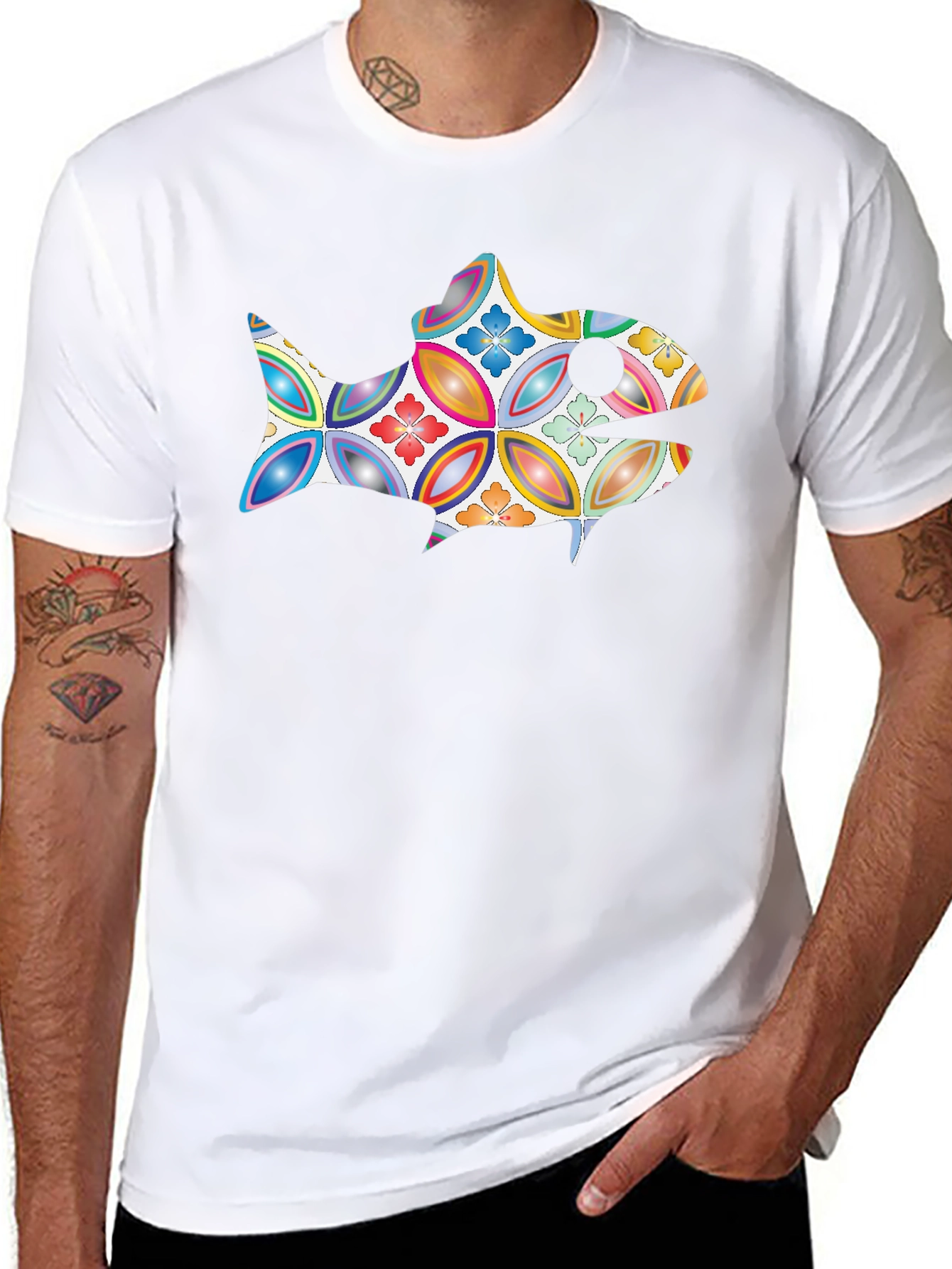 Funky Fish Graphic Black T-Shirt