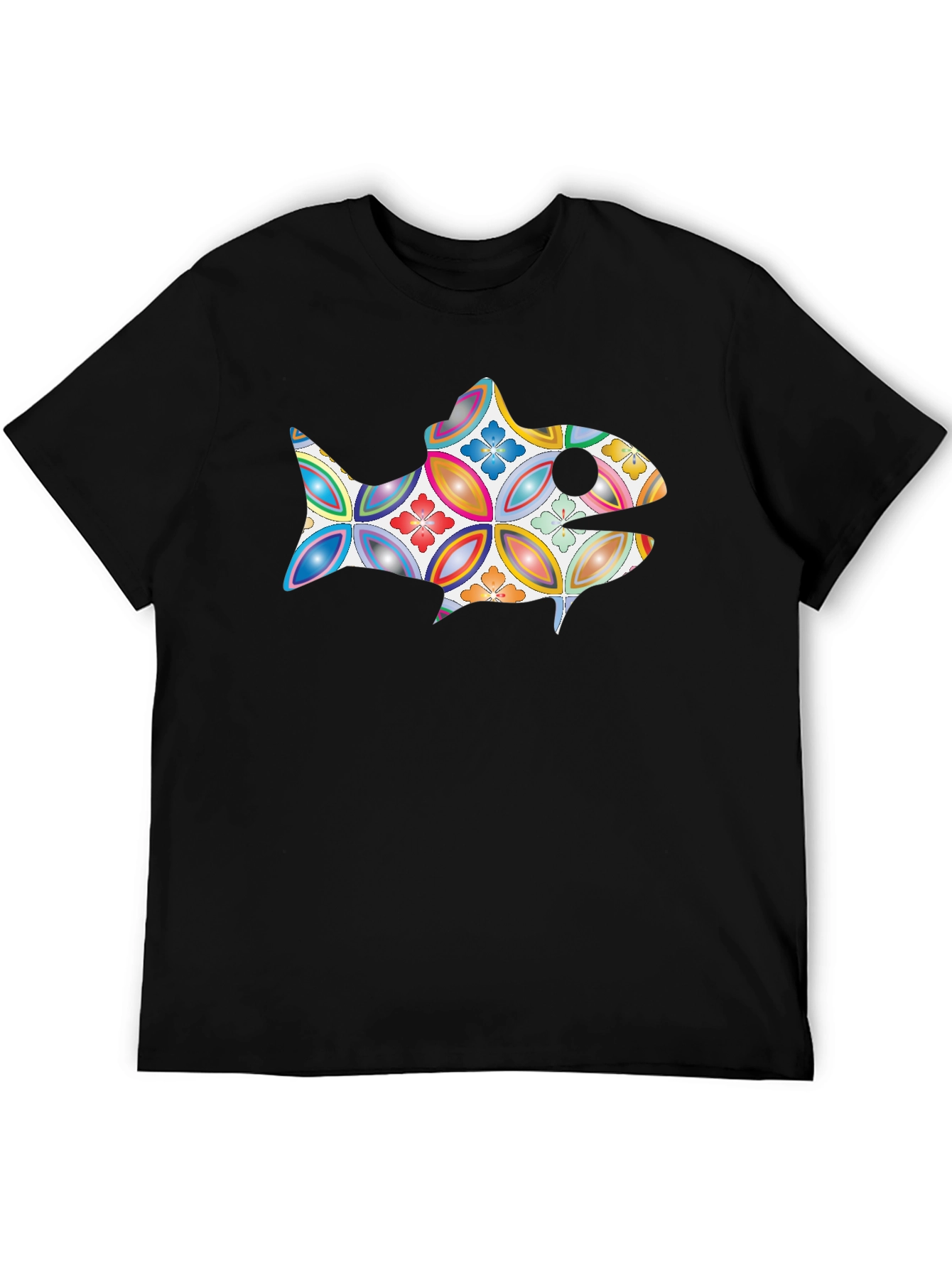 Funky Fish Graphic Black T-Shirt