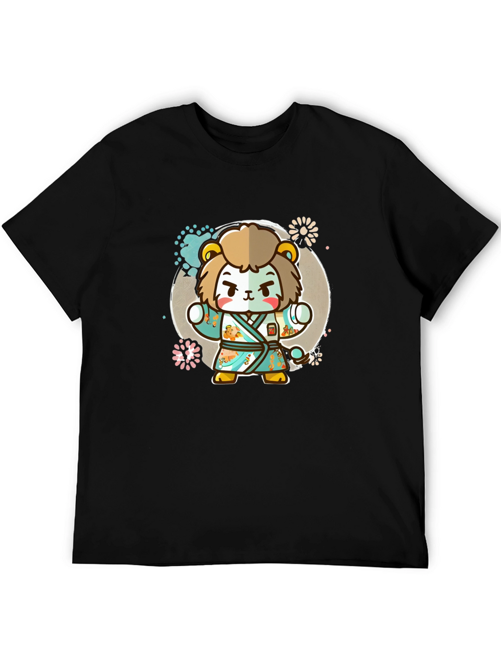 Cartoon Lion Karate Kid Graphic Tee