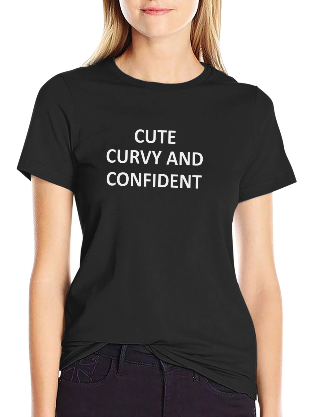 Cute Curvy and Confident Black T-Shirt