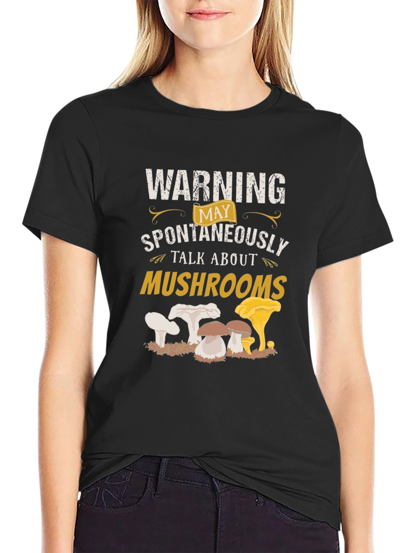 Warning: May Spontaneously Talk About Mushrooms T-Shirt