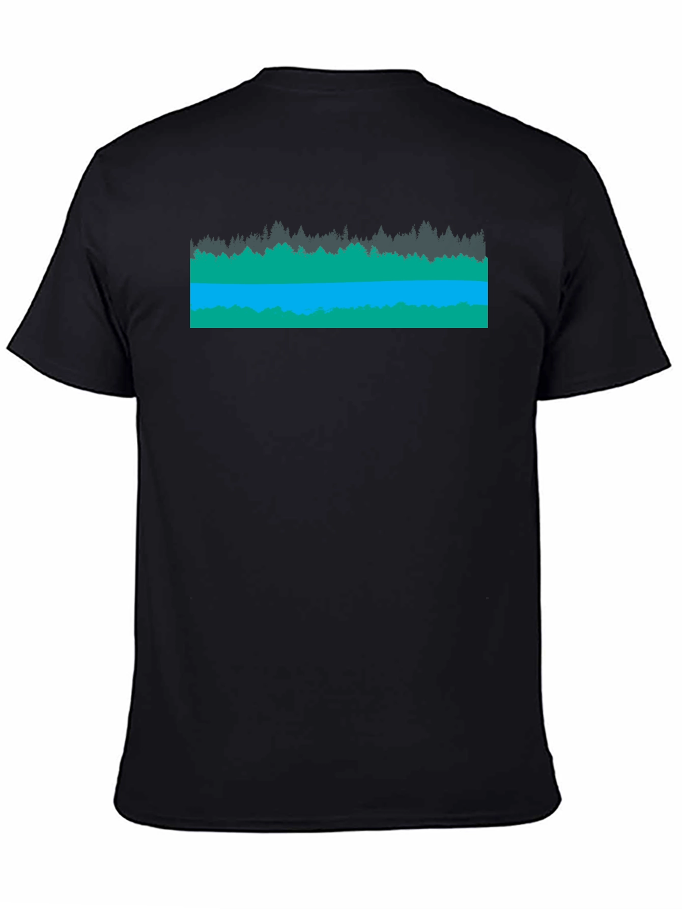 Nature Scene Graphic Black T-Shirt