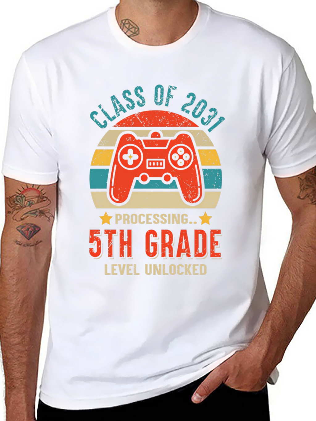 Class of 2031 5th Grade Level Unlocked Gamer T-Shirt