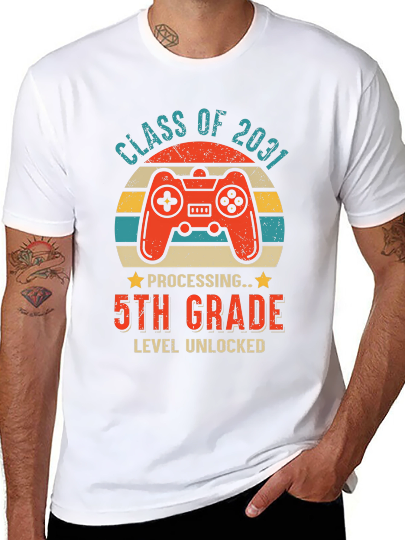Class of 2031 5th Grade Level Unlocked Gamer T-Shirt