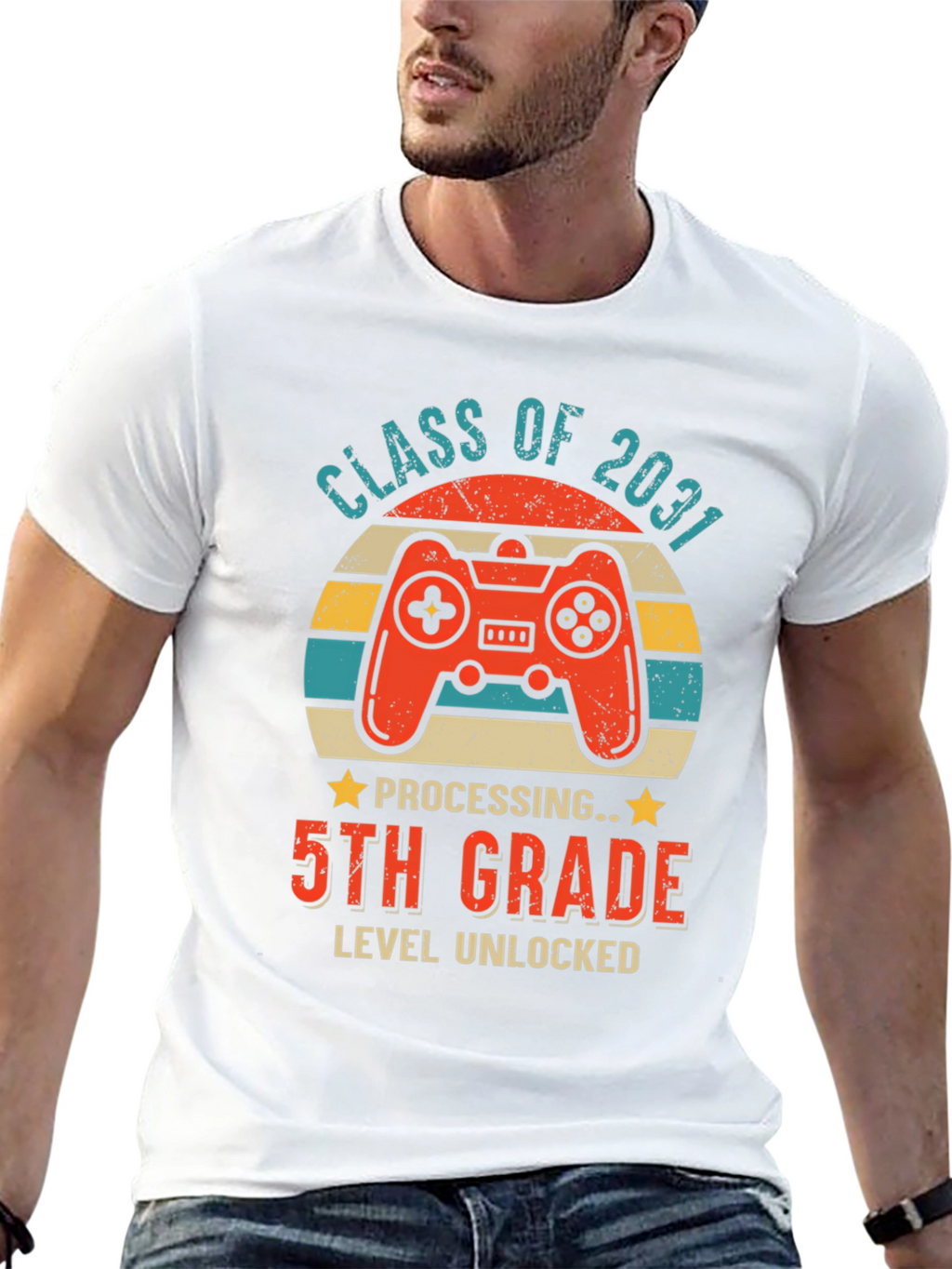 Class of 2031 5th Grade Level Unlocked Gamer T-Shirt