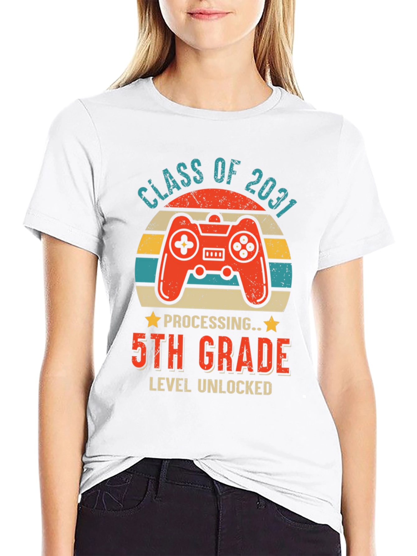 Class of 2031 5th Grade Level Unlocked Gamer T-Shirt