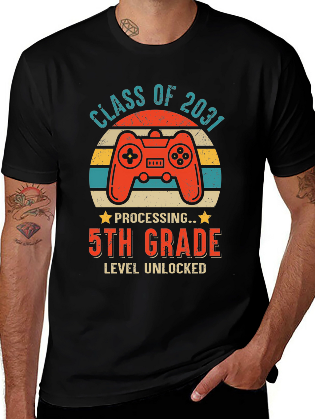 Class of 2031 5th Grade Level Unlocked Gamer T-Shirt