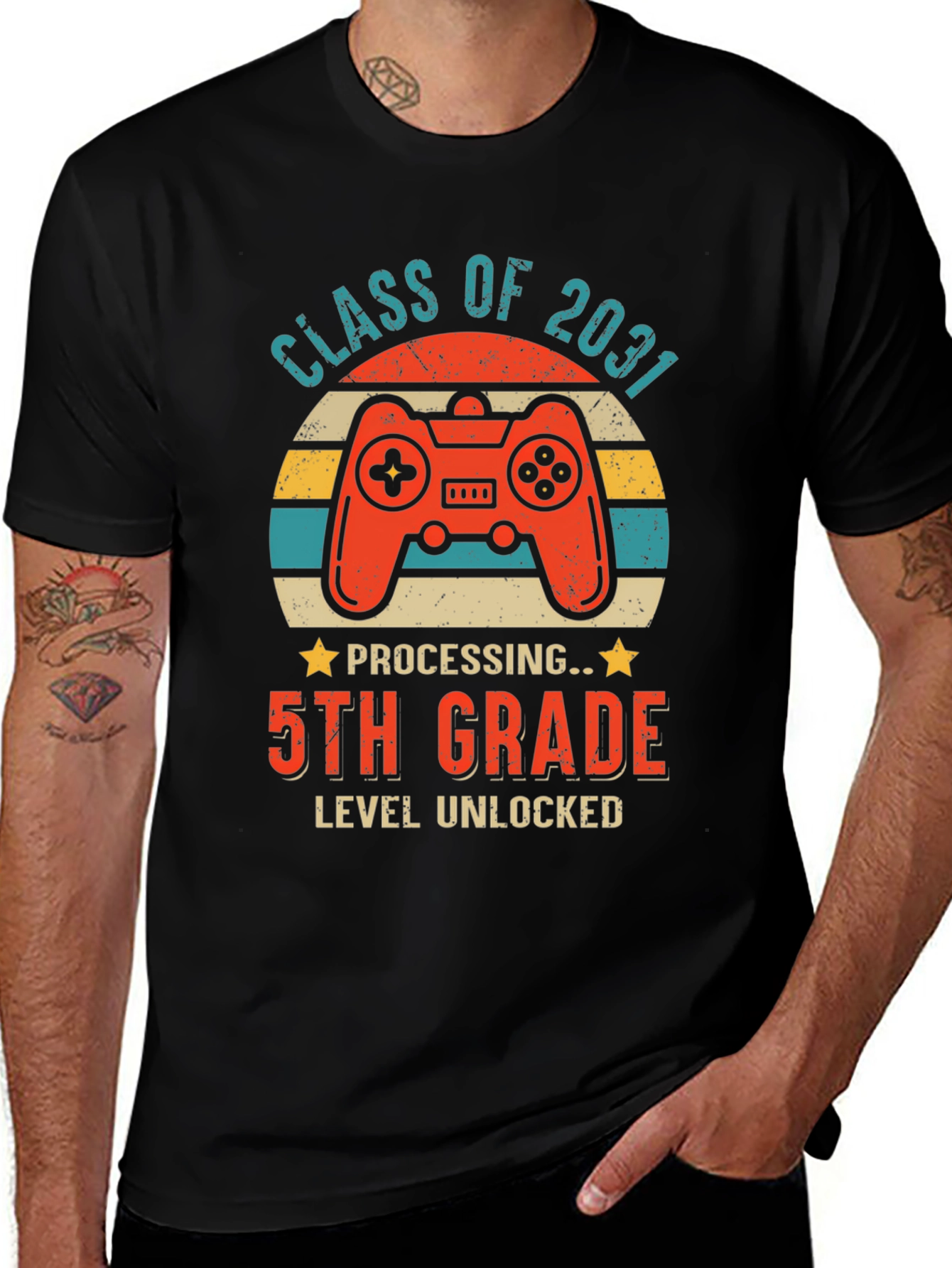Class of 2031 5th Grade Level Unlocked Gamer T-Shirt