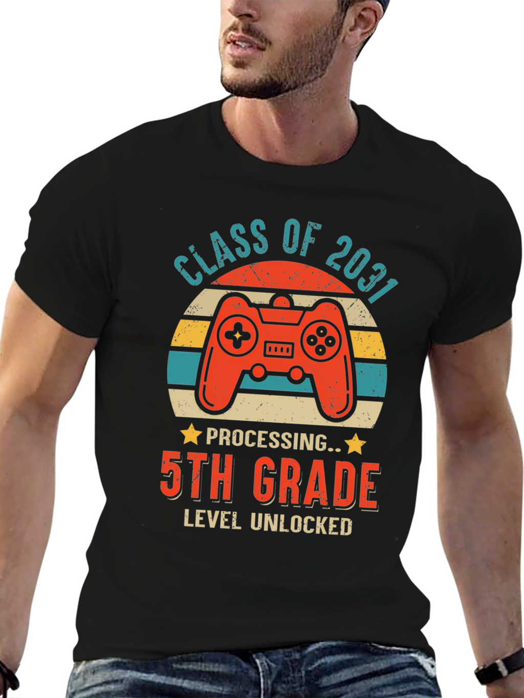 Class of 2031 5th Grade Level Unlocked Gamer T-Shirt