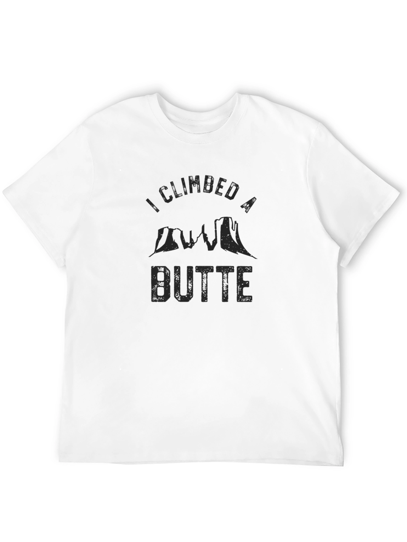 I Climbed A Butte Mens Black Graphic T-Shirt
