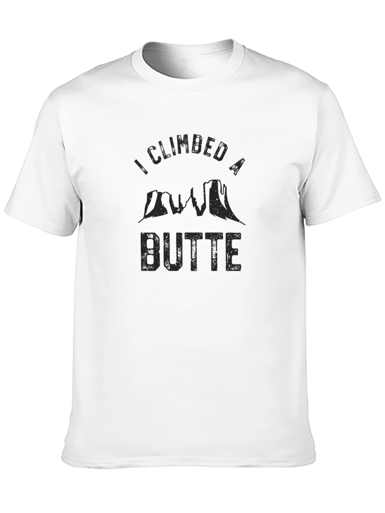 I Climbed A Butte Mens Black Graphic T-Shirt