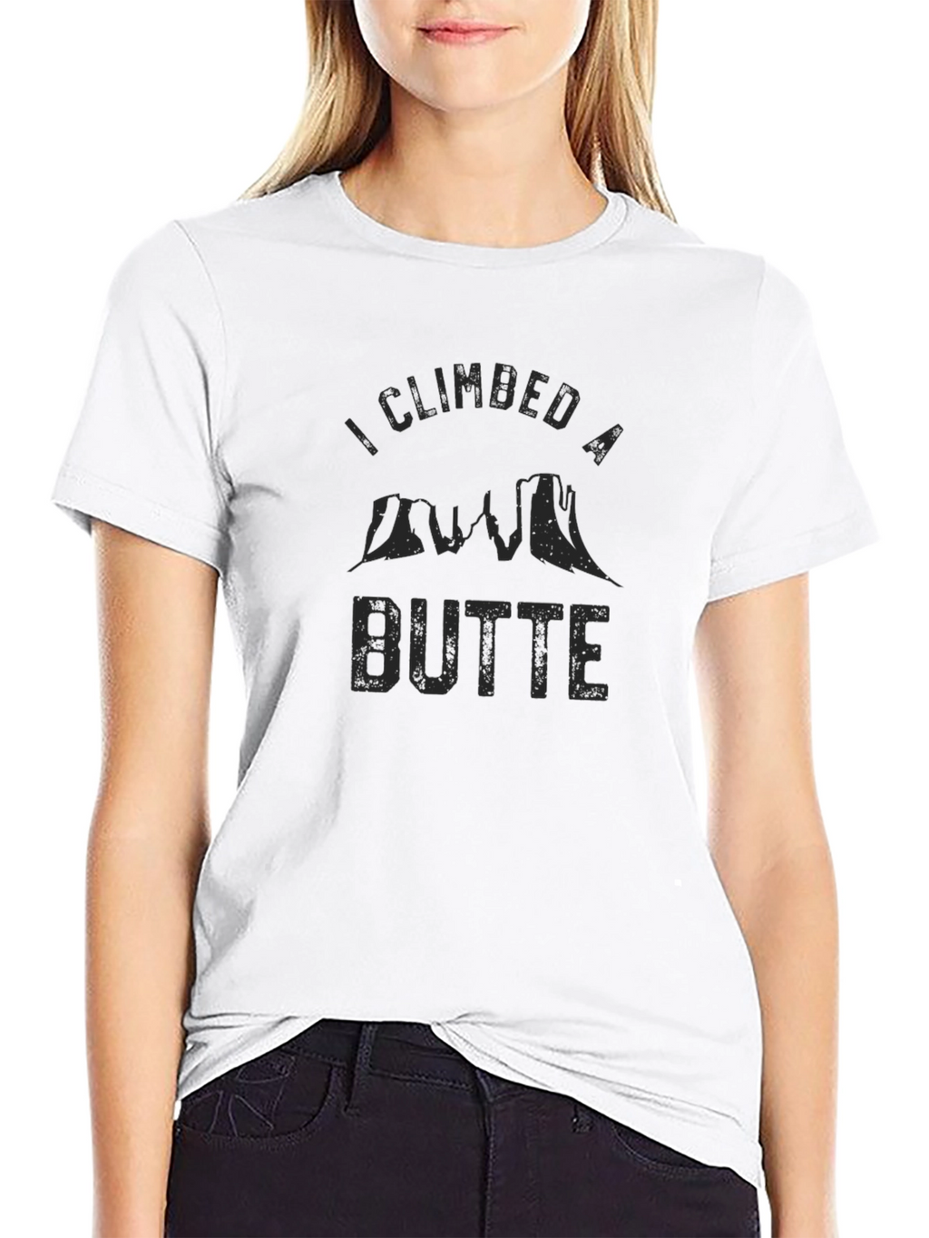 I Climbed A Butte Mens Black Graphic T-Shirt
