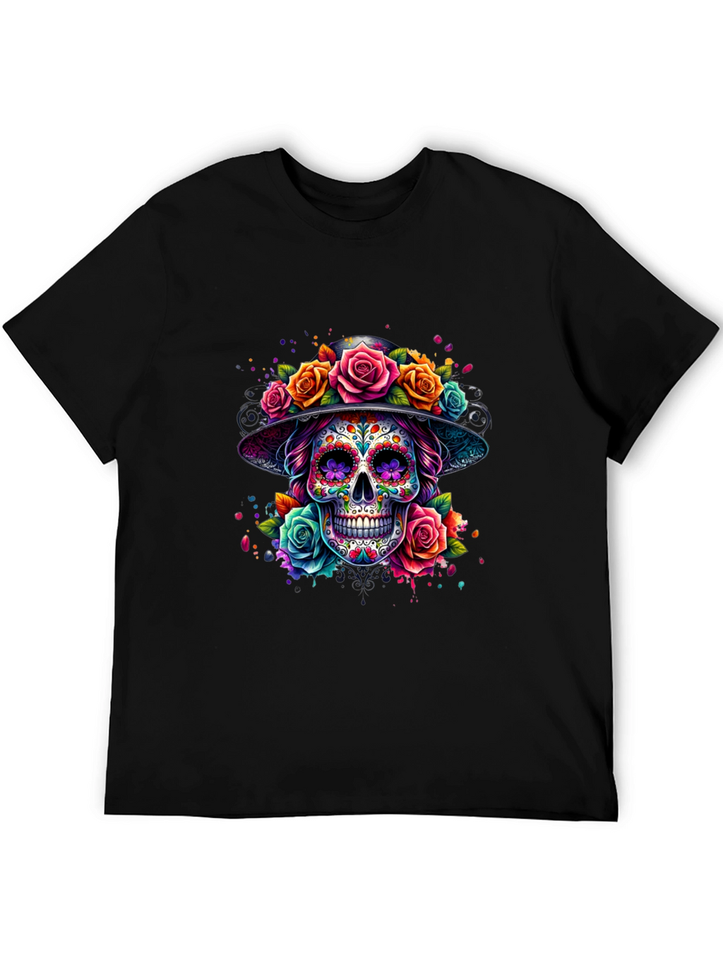 Floral Sugar Skull Graphic Tee