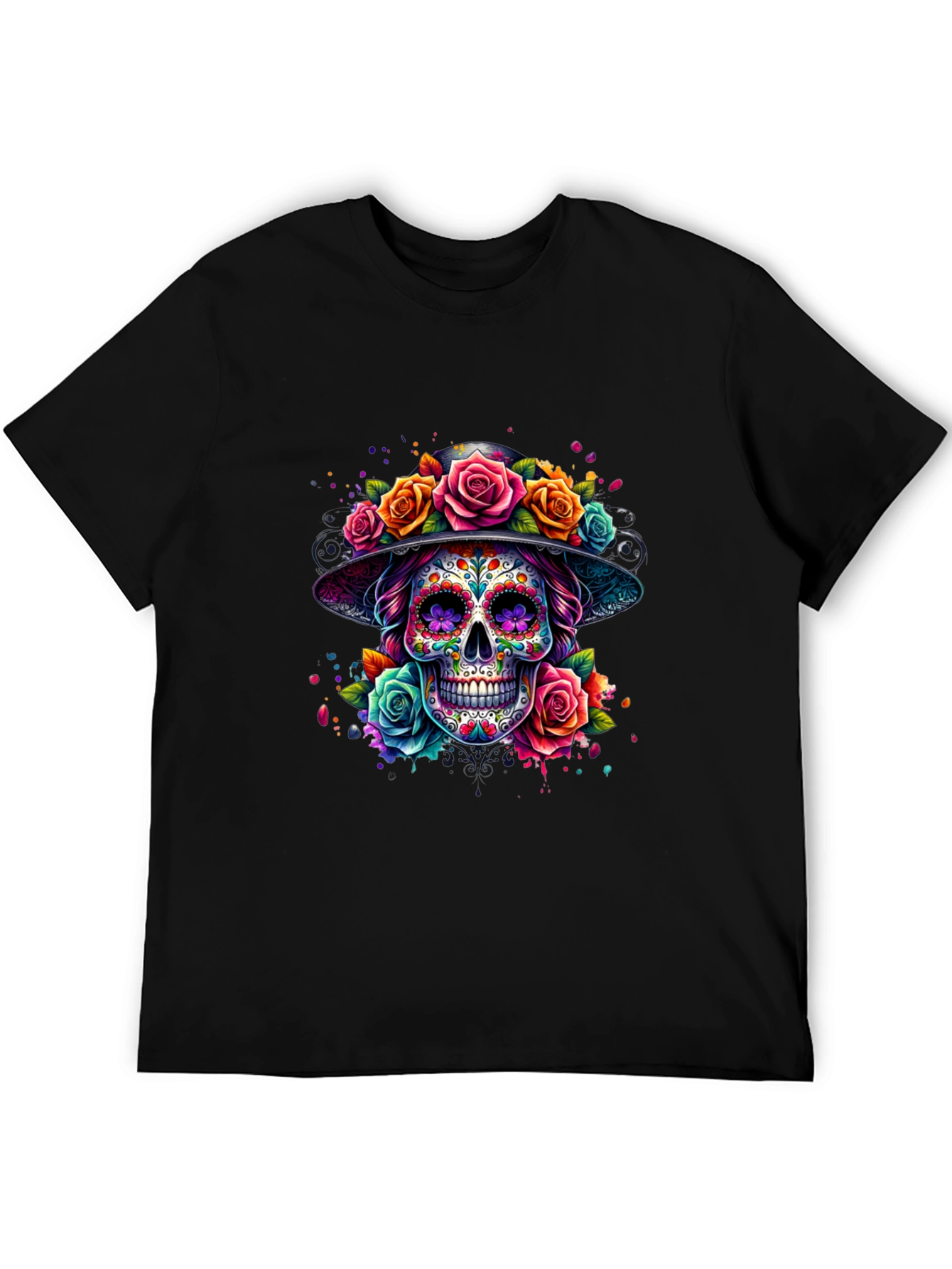 Floral Sugar Skull Graphic Tee