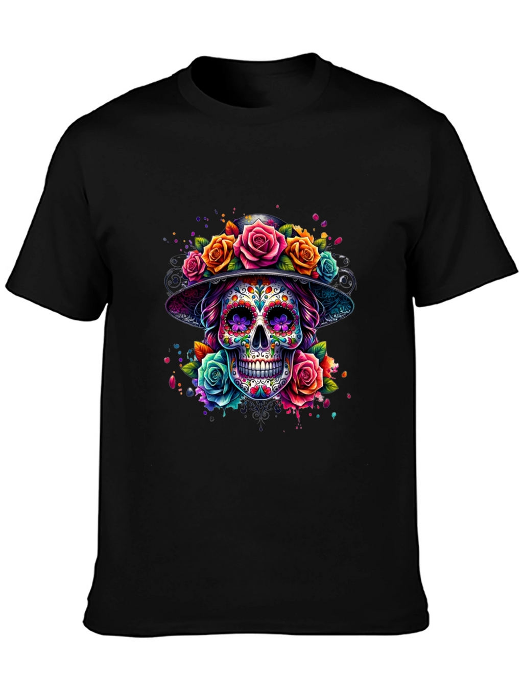 Floral Sugar Skull Graphic Tee