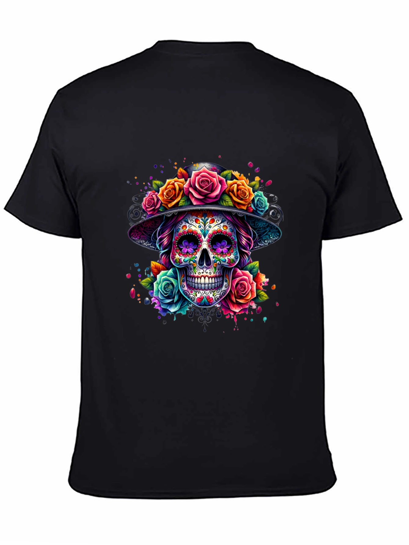 Floral Sugar Skull Graphic Tee