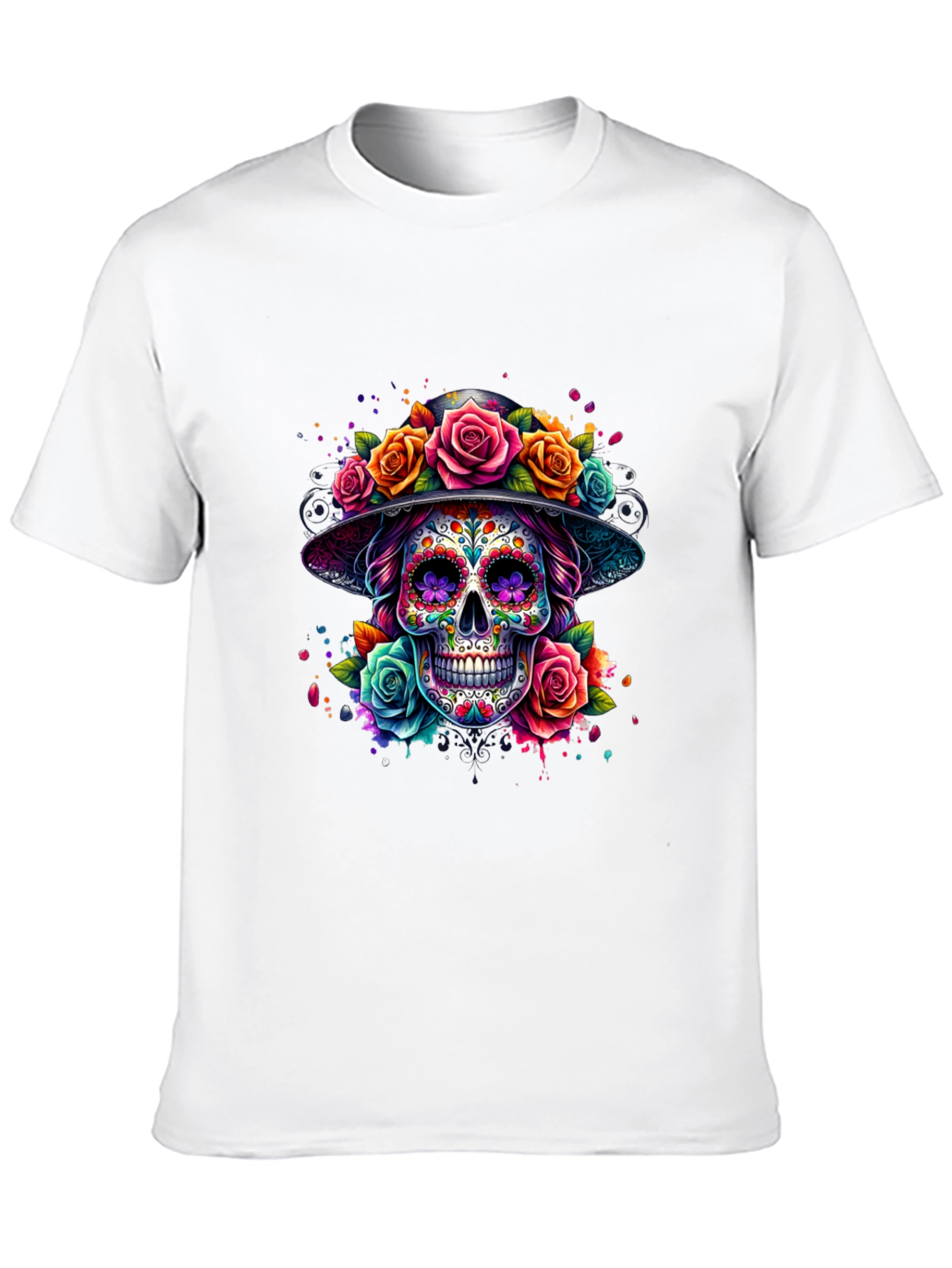 Floral Sugar Skull Graphic Tee