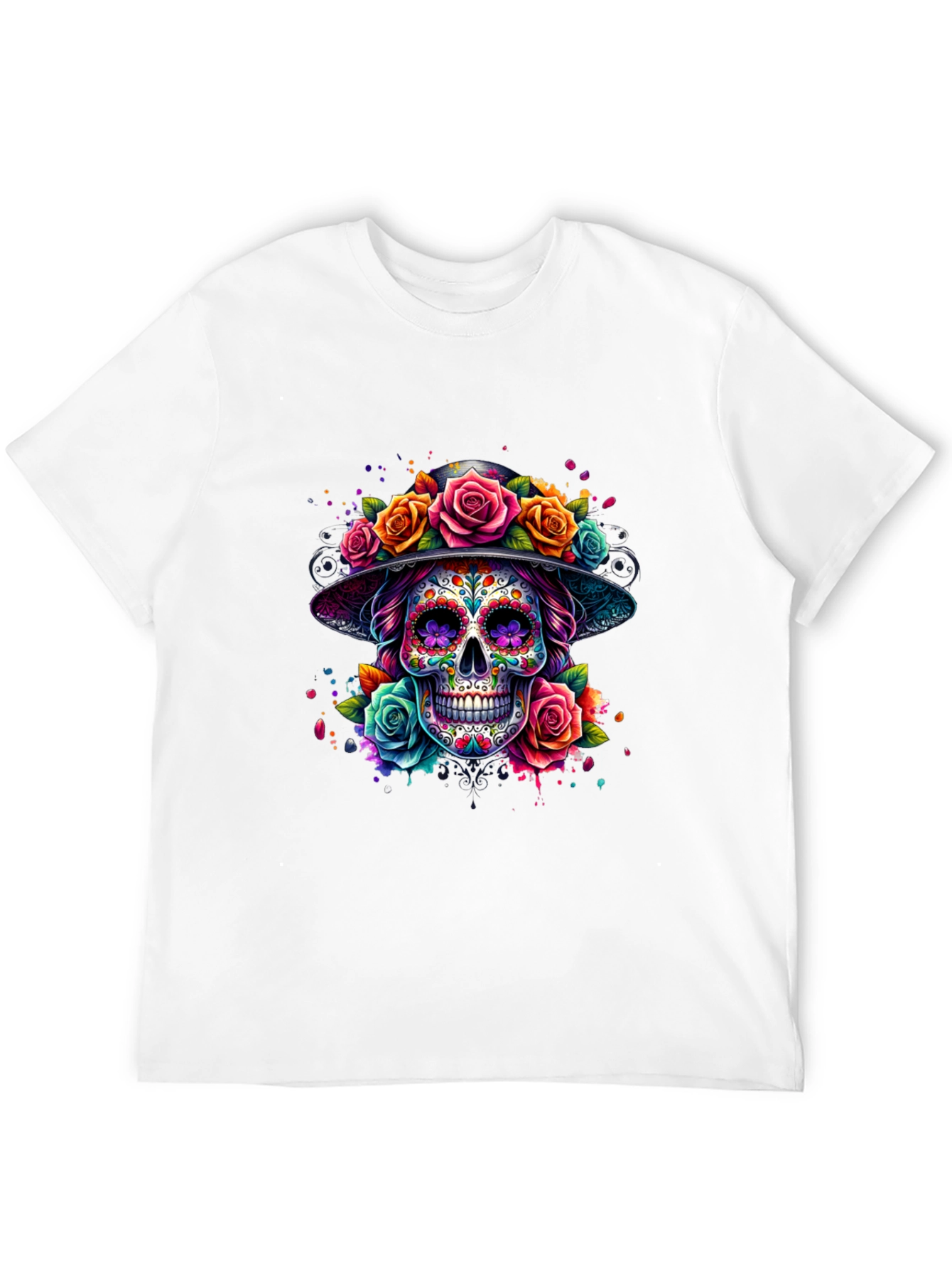 Floral Sugar Skull Graphic Tee
