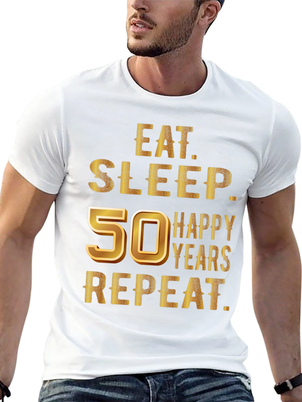 Eat Sleep 50 Happy Years Repeat T-Shirt