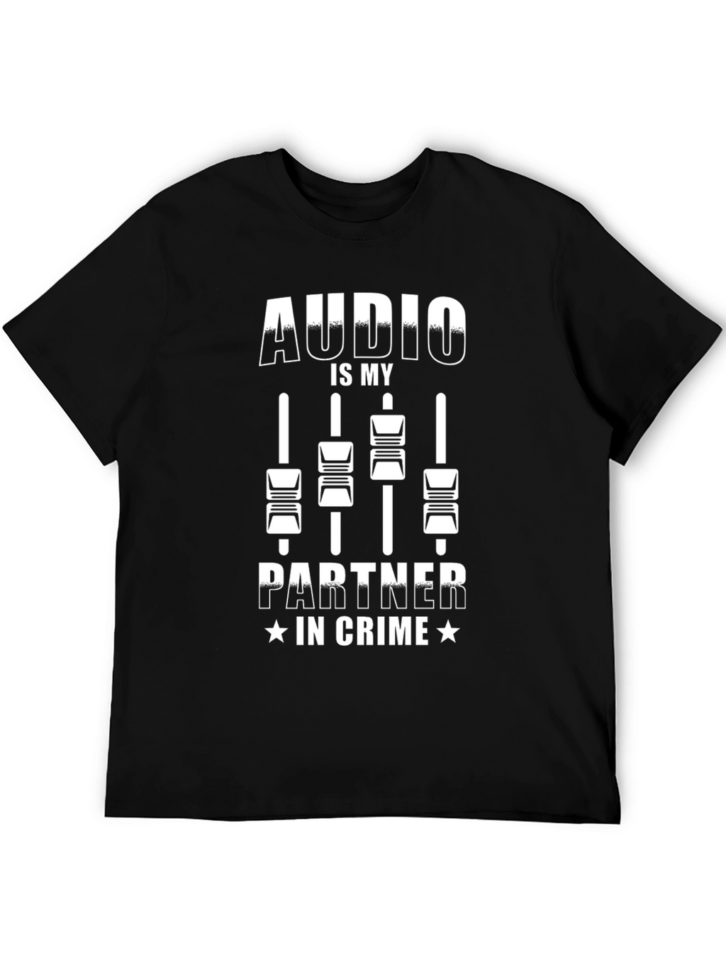 Audio is My Partner in Crime Black T-Shirt