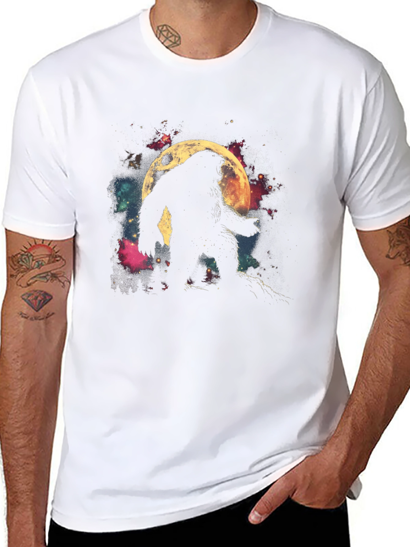 Bigfoot Moon Silhouette Graphic Tee