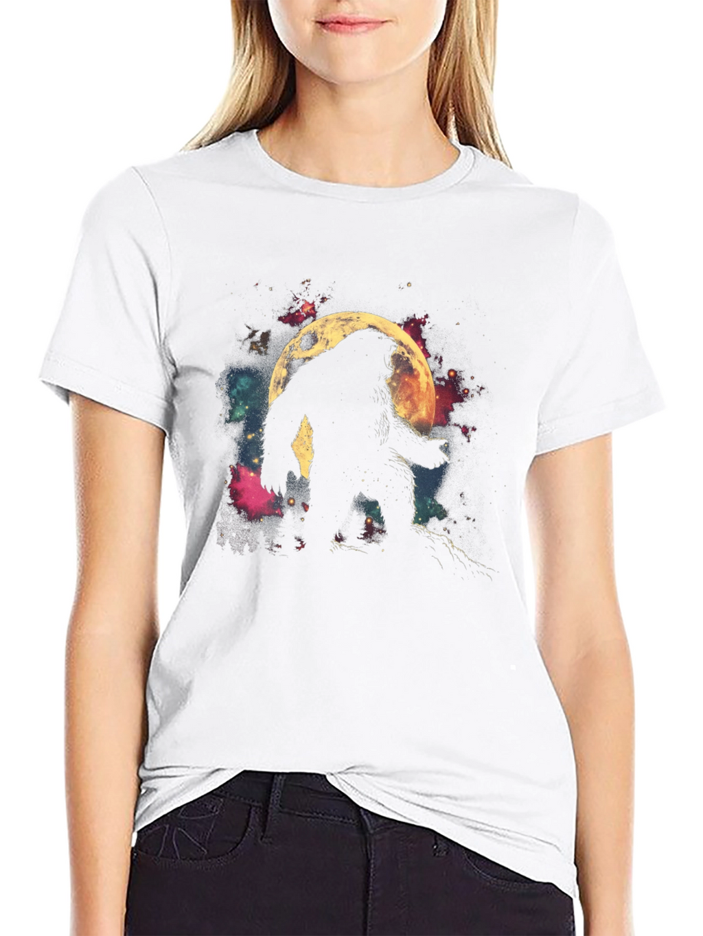Bigfoot Moon Silhouette Graphic Tee