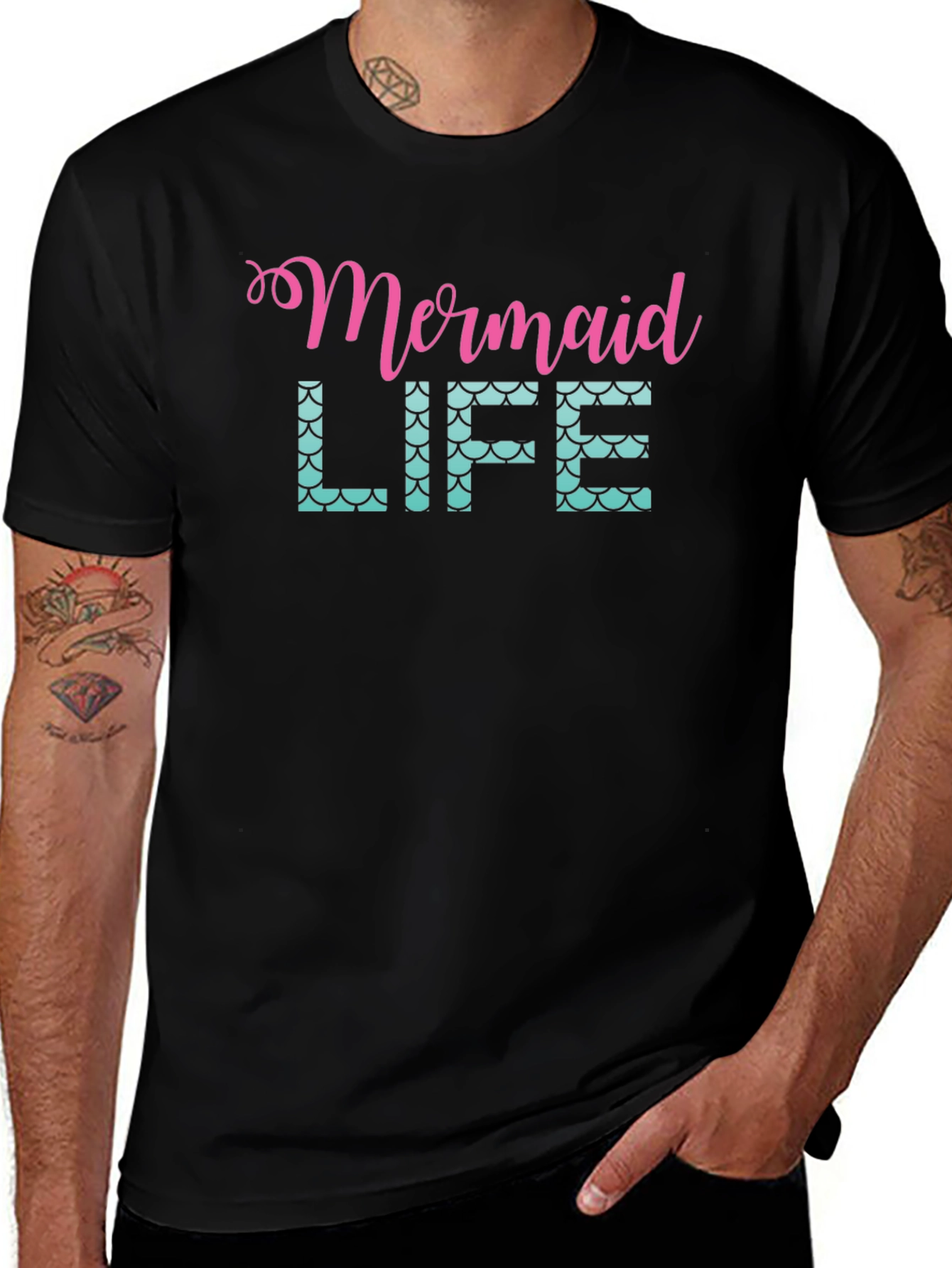 Mermaid Life Black Graphic Tee