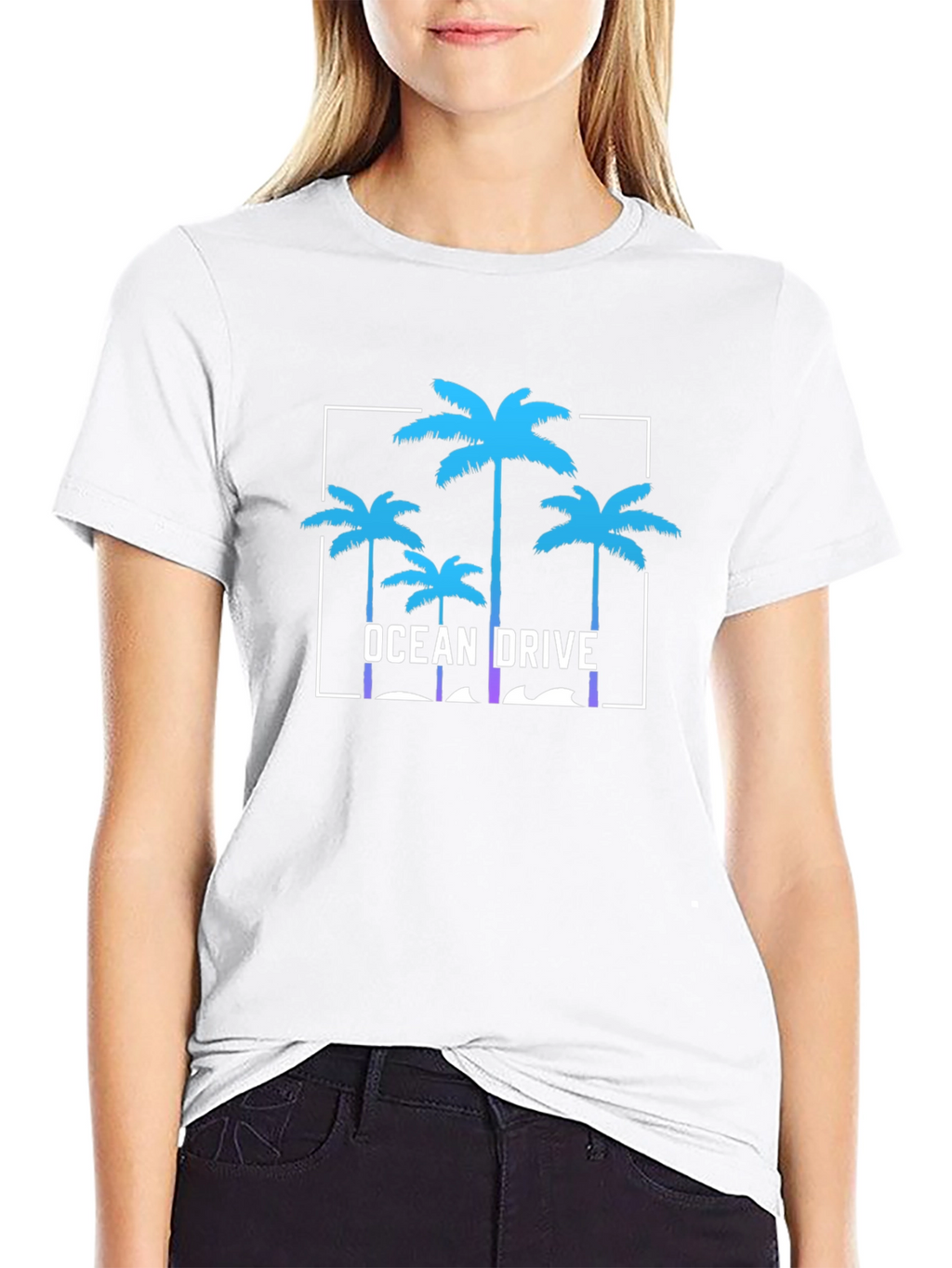 Ocean Drive Graphic Tee - Tropical Palm Tree T-Shirt