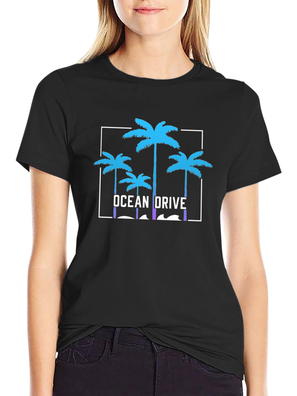 Ocean Drive Graphic Tee - Tropical Palm Tree T-Shirt