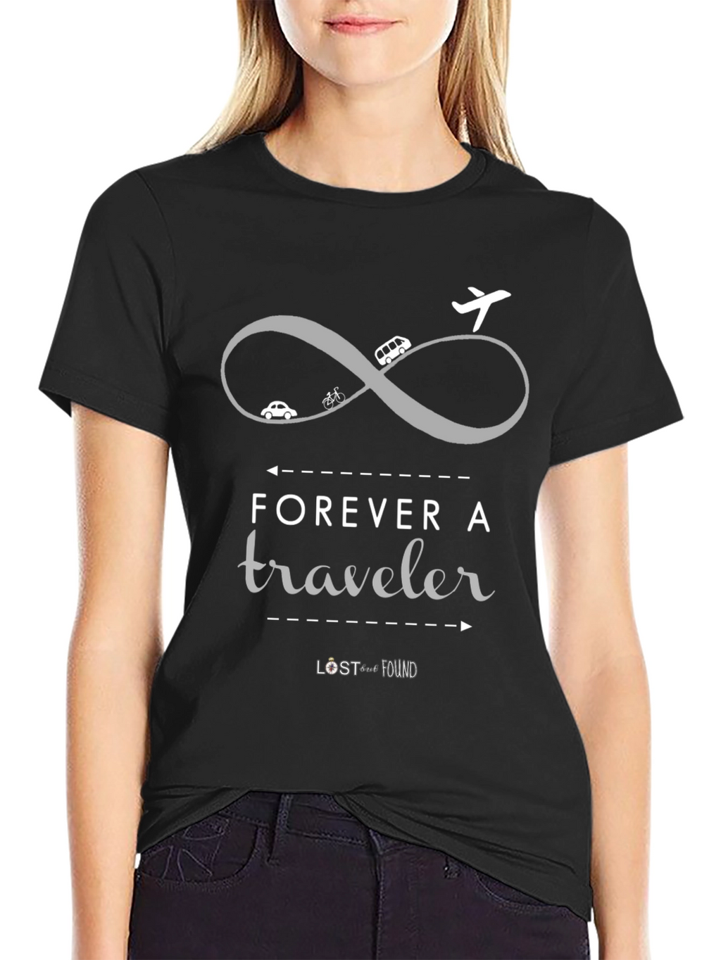 Forever A Traveler Graphic Tee - Black