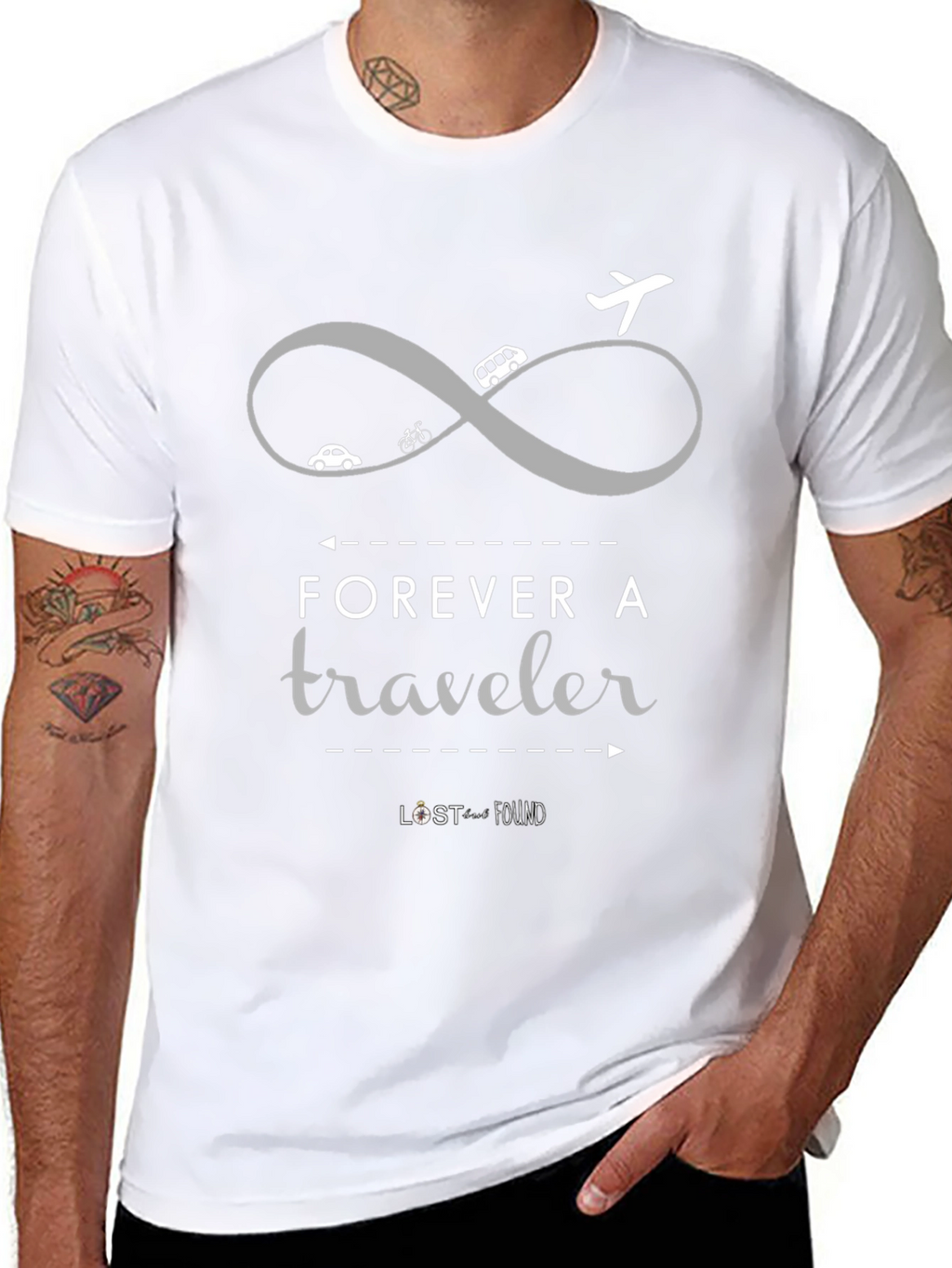 Forever A Traveler Graphic Tee - Black