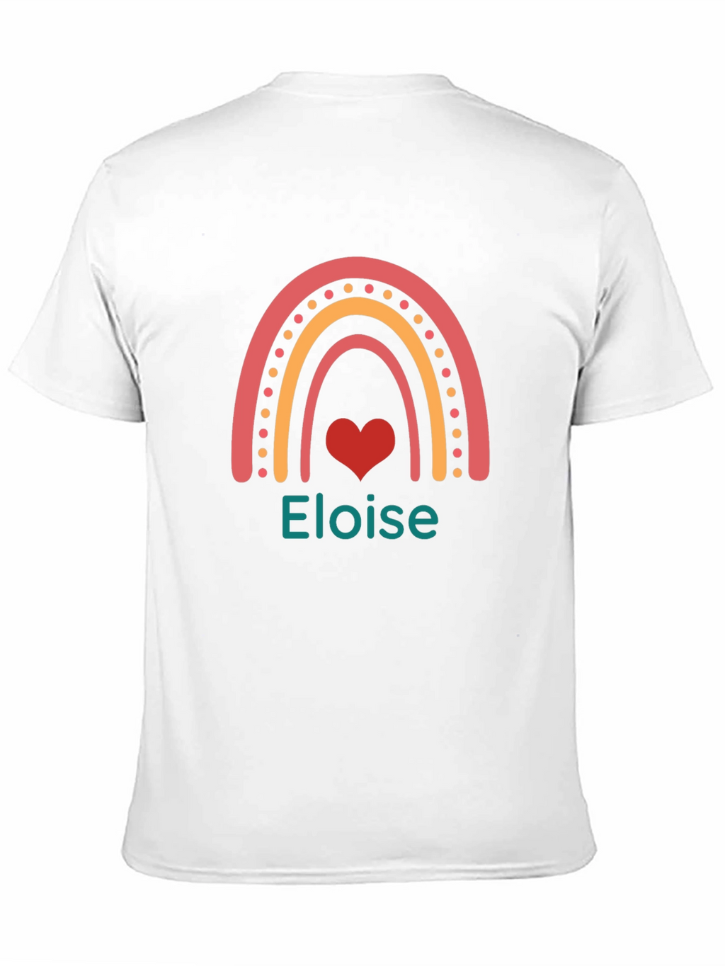 Eloise Rainbow Heart Personalized Black T-shirt