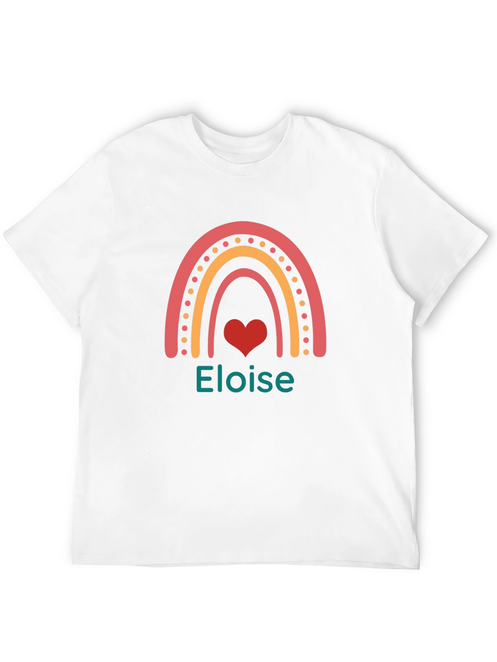 Eloise Rainbow Heart Personalized Black T-shirt