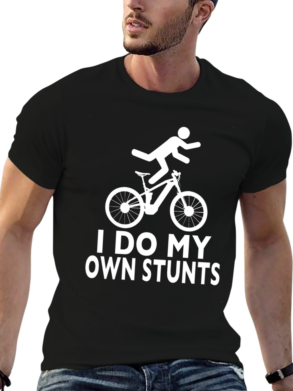 I Do My Own Stunts Funny T-Shirt Mountain Bike