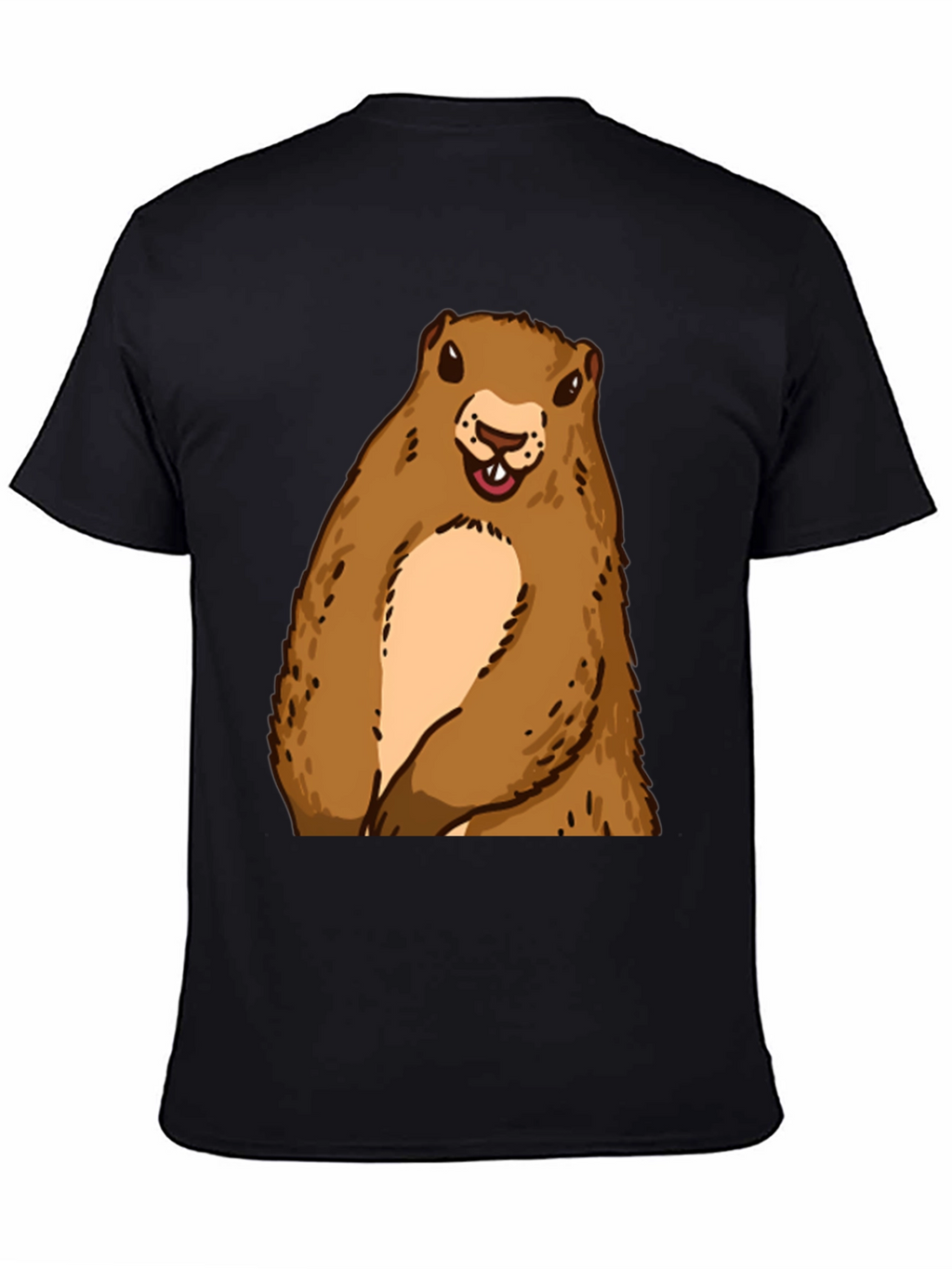 Groundhog Graphic Tee - Black Crew Neck T-Shirt