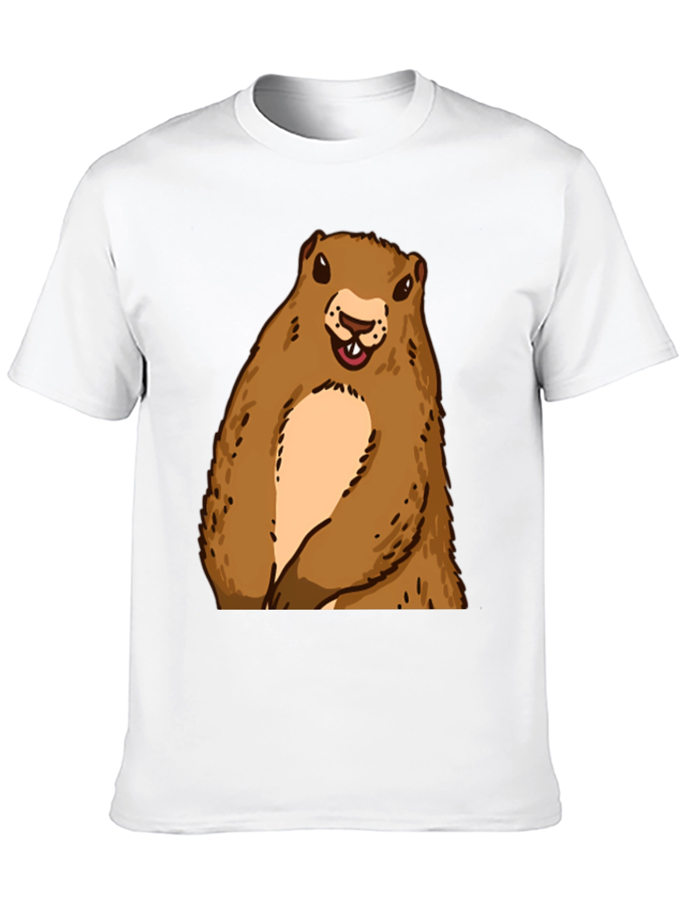 Groundhog Graphic Tee - Black Crew Neck T-Shirt
