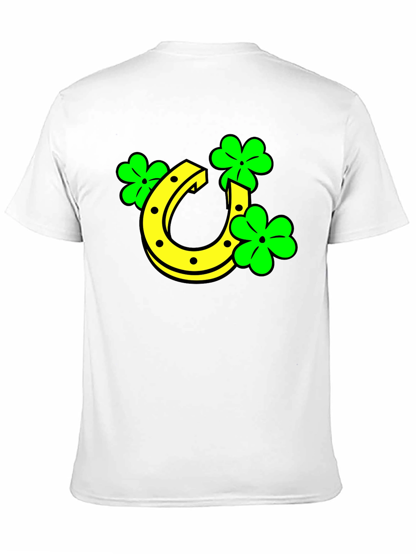 Lucky Horseshoe & Clover Black T-Shirt