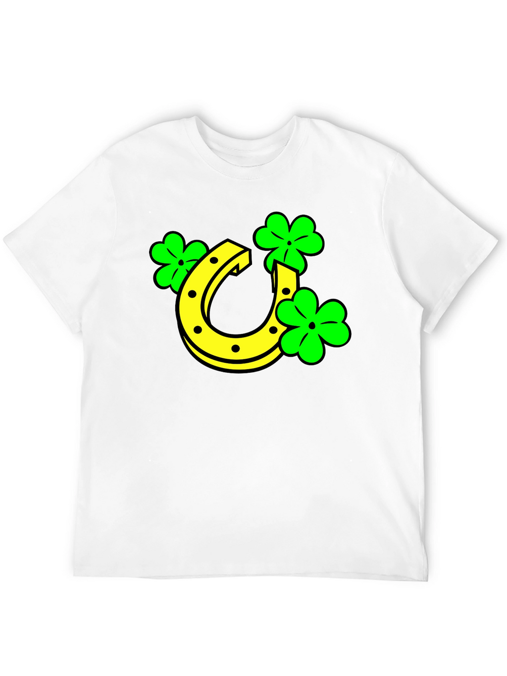 Lucky Horseshoe & Clover Black T-Shirt