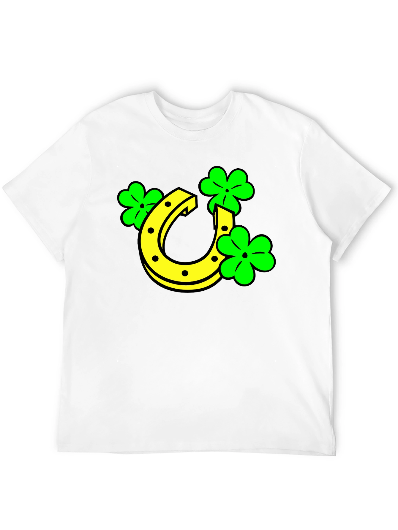 Lucky Horseshoe & Clover Black T-Shirt