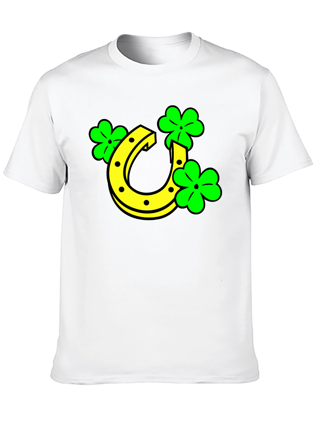 Lucky Horseshoe & Clover Black T-Shirt