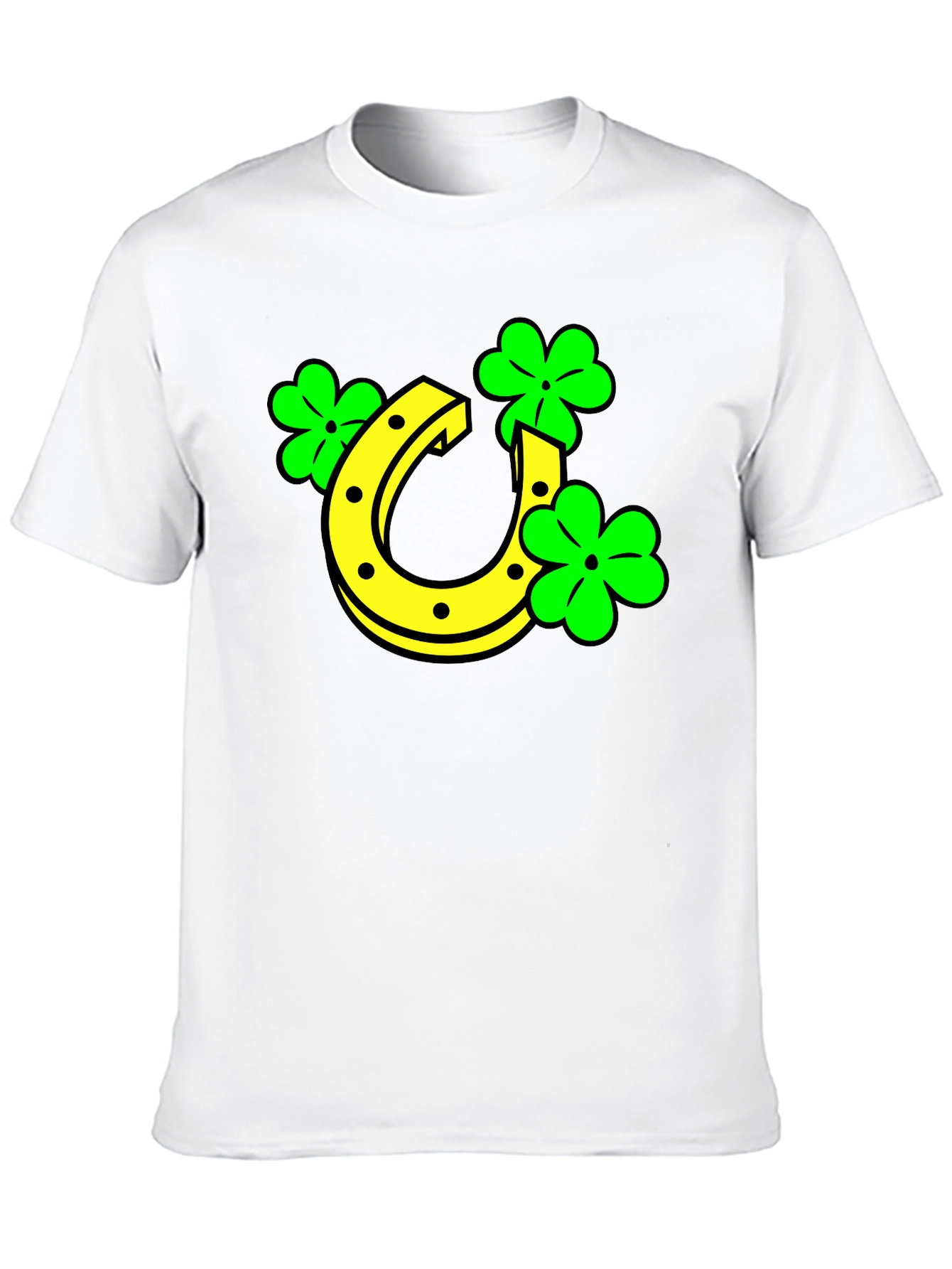 Lucky Horseshoe & Clover Black T-Shirt