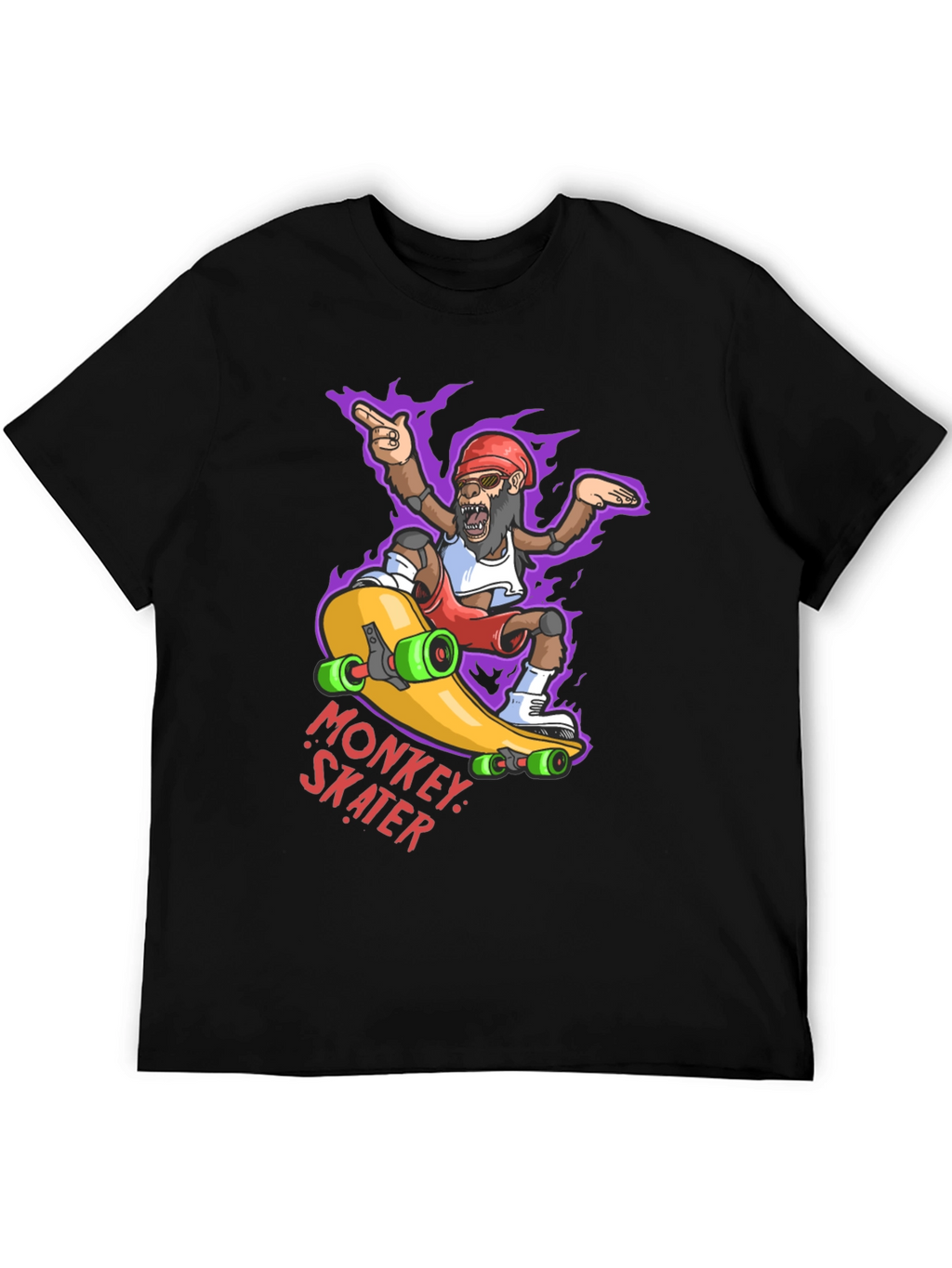 Monkey Skater Graphic Tee - Cool Cartoon Skateboard T-Shirt