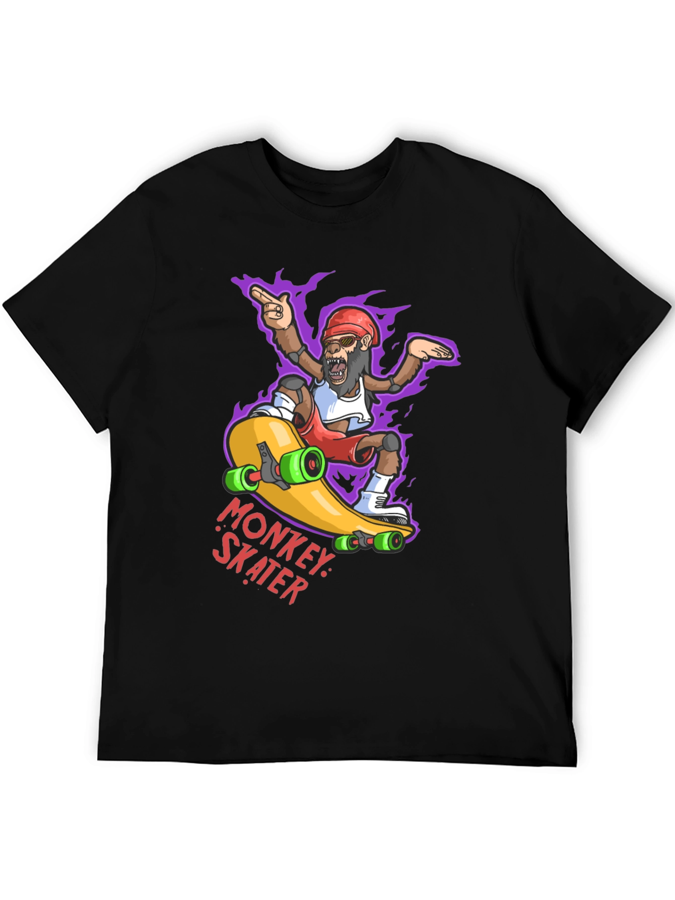 Monkey Skater Graphic Tee - Cool Cartoon Skateboard T-Shirt