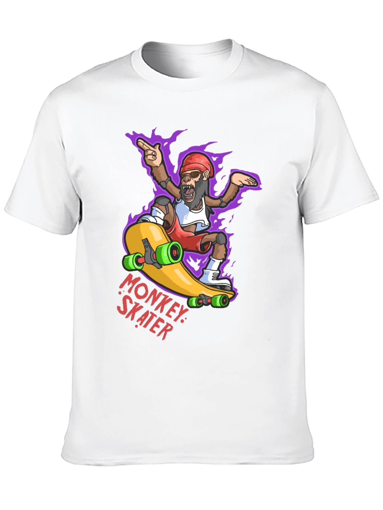 Monkey Skater Graphic Tee - Cool Cartoon Skateboard T-Shirt