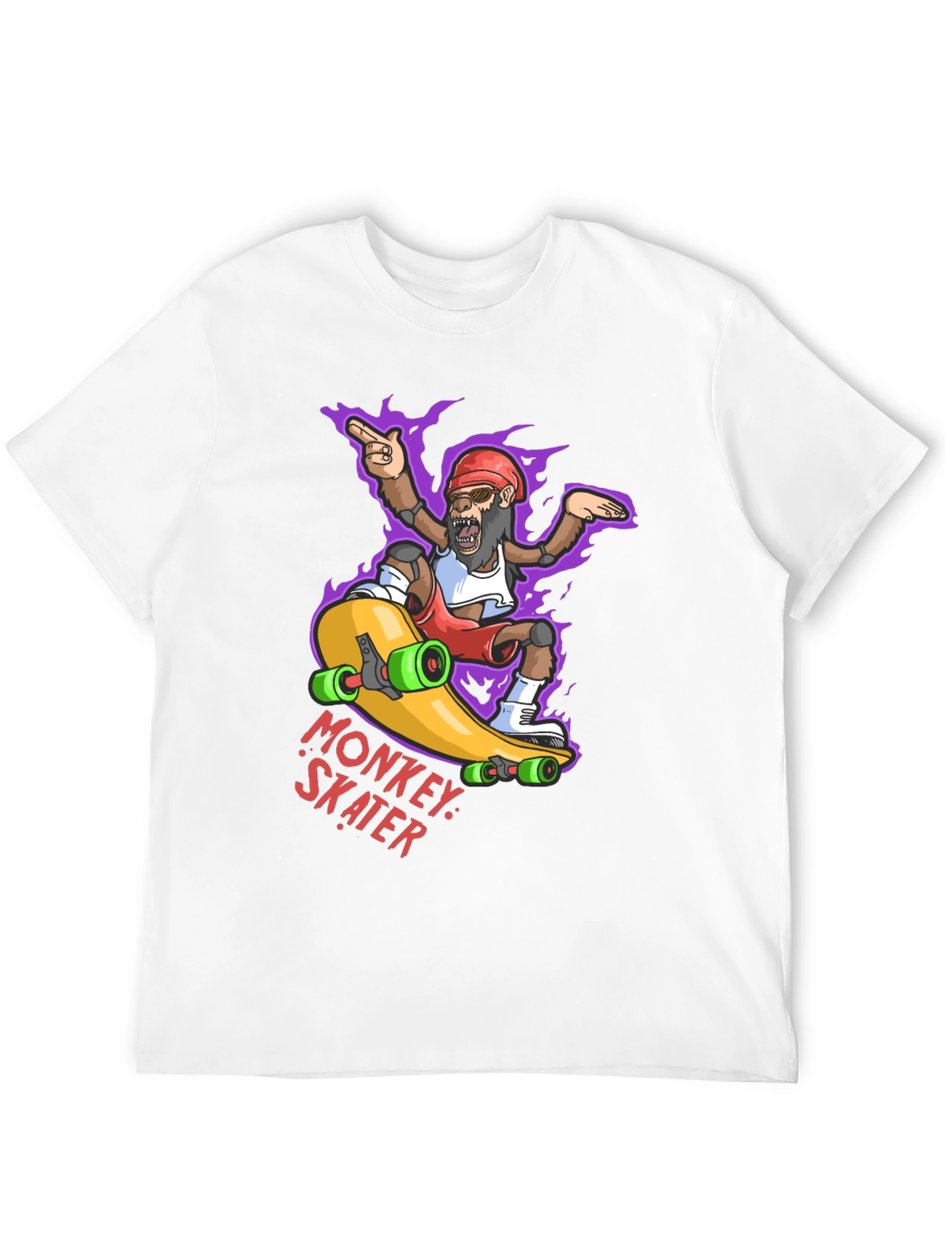Monkey Skater Graphic Tee - Cool Cartoon Skateboard T-Shirt