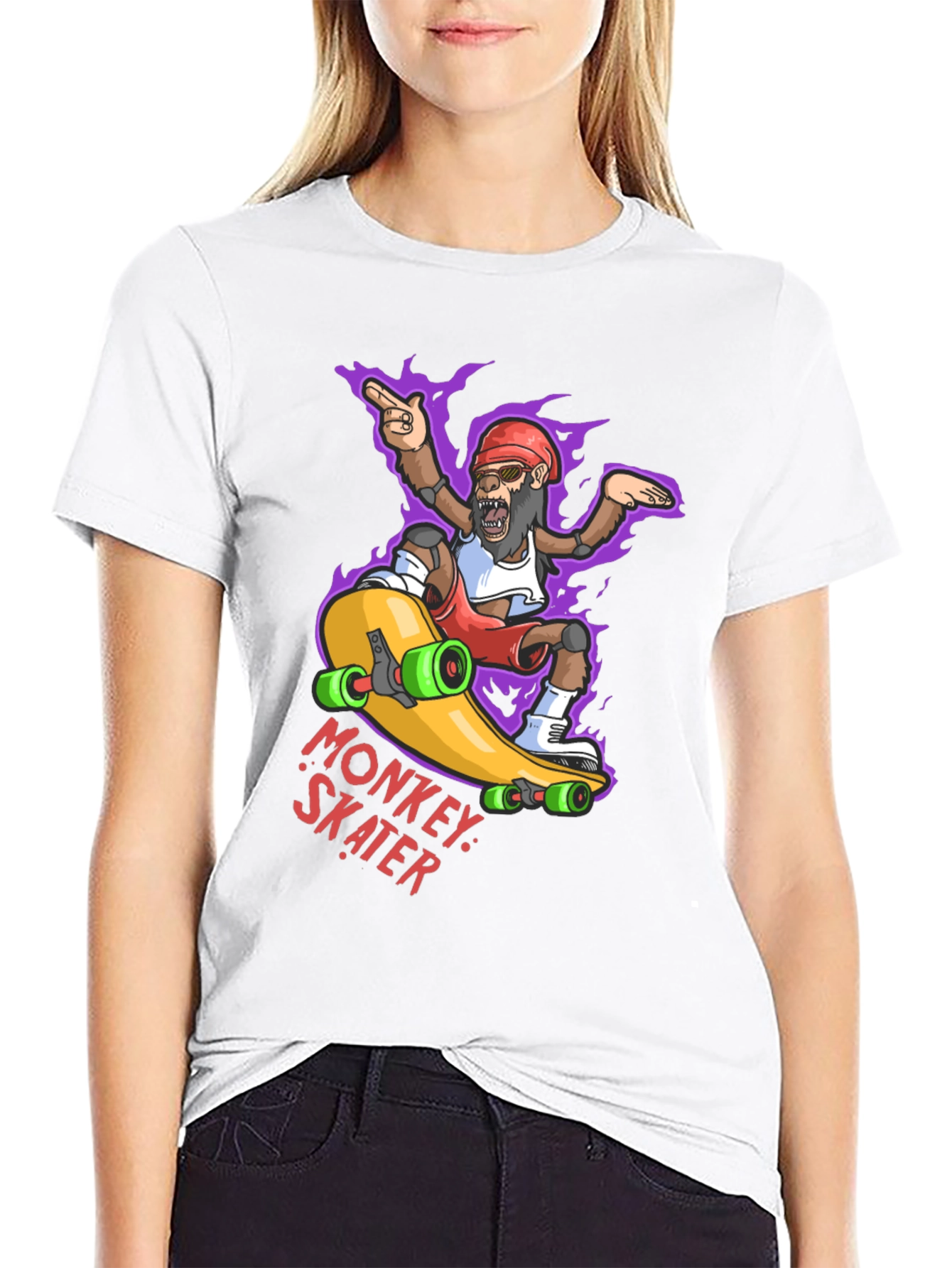 Monkey Skater Graphic Tee - Cool Cartoon Skateboard T-Shirt