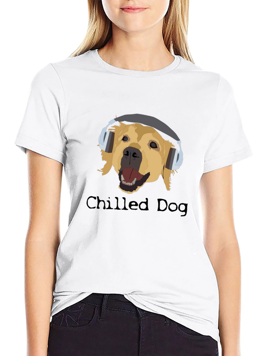 Chilled Dog Black Cotton Graphic Tee