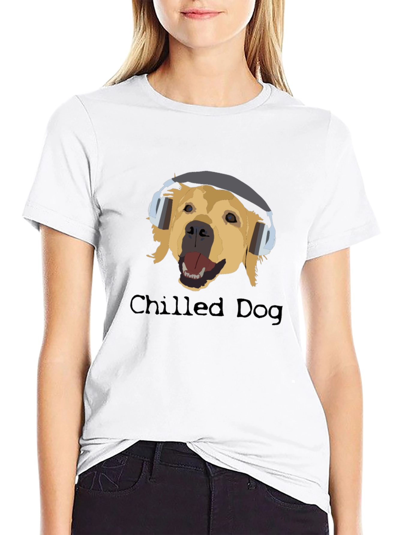Chilled Dog Black Cotton Graphic Tee