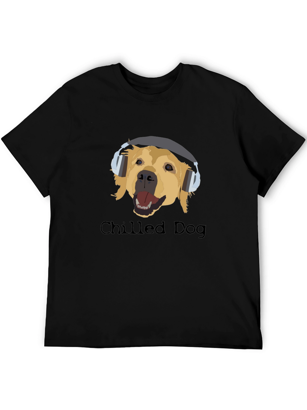 Chilled Dog Black Cotton Graphic Tee
